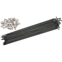 HGS Stainless Spokes - Straight 14g - Box of 40 - Includes Nipples - Black