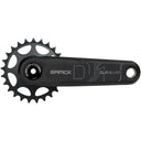 Silver DJ-1 Crankset - 3-Bolt Direct Mount 25t Chainring - 24mm Chromoly Spindle - Black